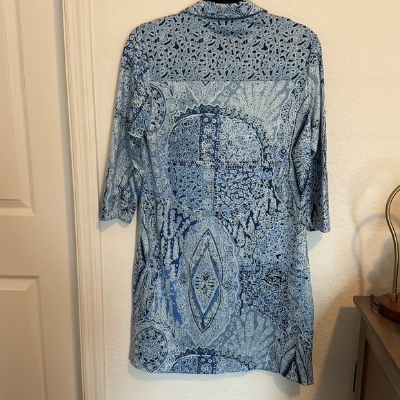 Gretchen Scott Paisley Collared 3/4 Sleeves Dress - Picture 7 of 8